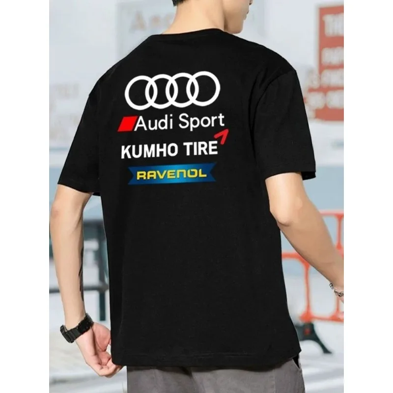 

Audi Audi Tour TCR Автомобильные фанаты Гоночный костюм Футболка с коротким рукавом Мужская хлопковая футболка с коротким рукавом