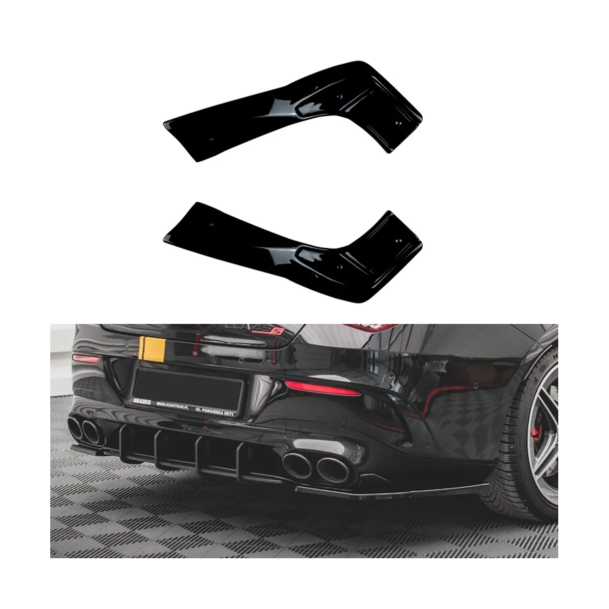 Car Rear Bumper Lip Diffuser Splitter Spoiler for Mercedes Benz CLA Cl  C118 CLA35 CLA45 AMG 2020-2022