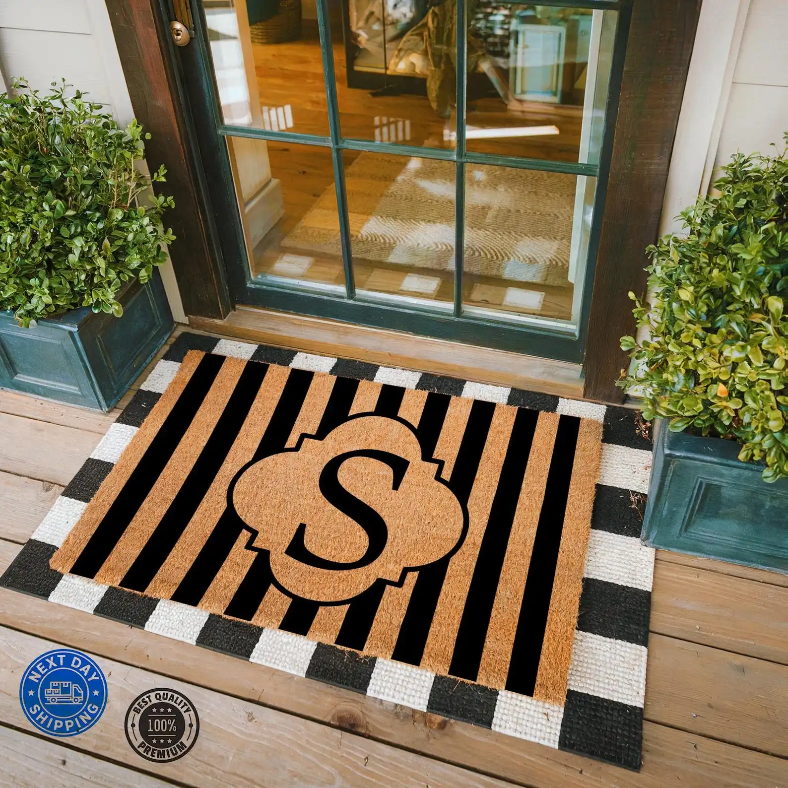 

Custom Letter Name Doormat Coir Slip-resistant Welcome Doormat Housewarming Gift Outdoor Decor Home Bathroom Cabin Rugs Doormat