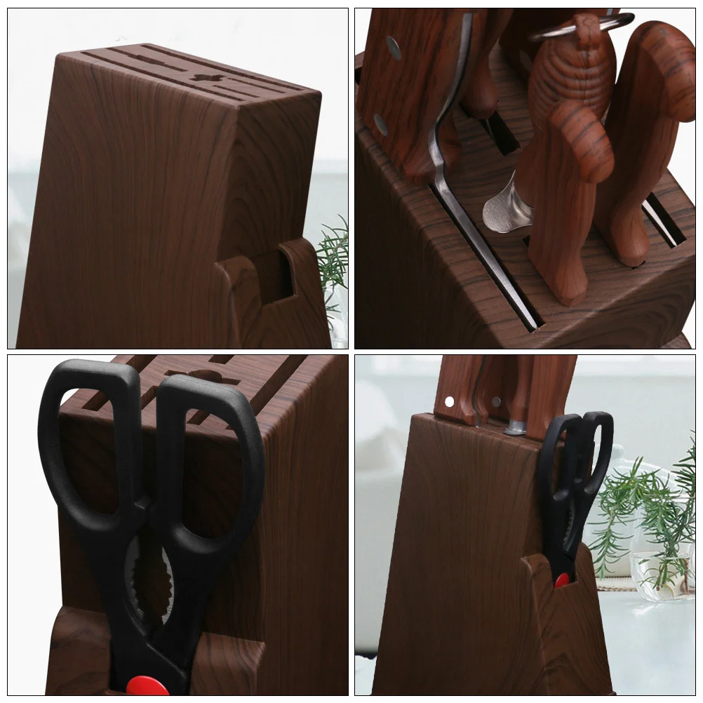 

2Pcs Knives Storage Shelf Sturdy Kitchen Knives Block with Fast Drying Function Compact Design for Tidy Countertop Easy