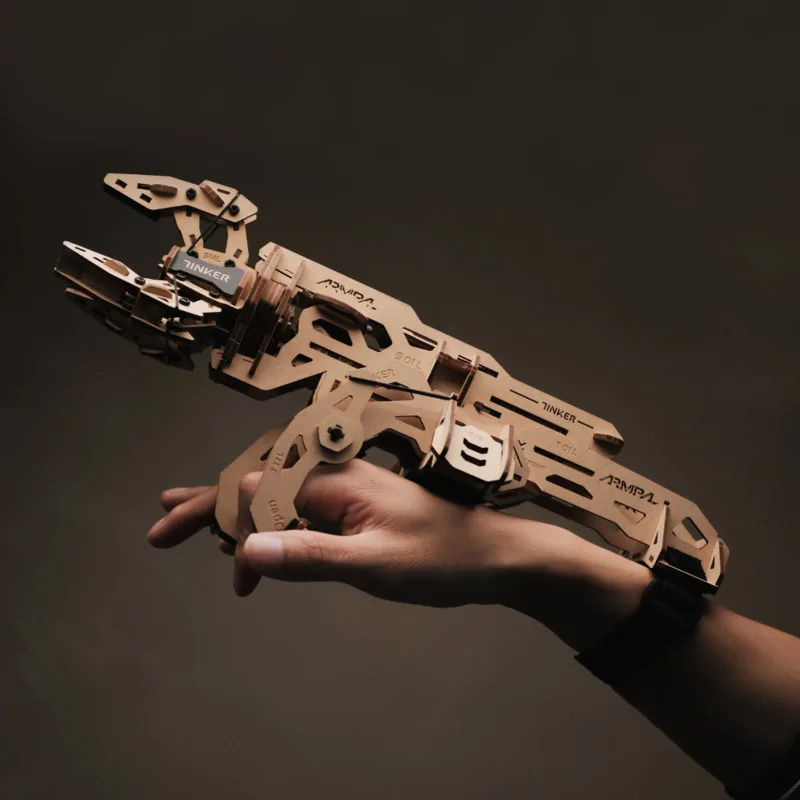 ARMPAL Modello di assemblaggio in legno Riparazione Artiglio meccanico Robot Mano Puzzle 3D Giocattolo Creativo Kit di costruzione fai da te per bambini Giocattolo per adulti