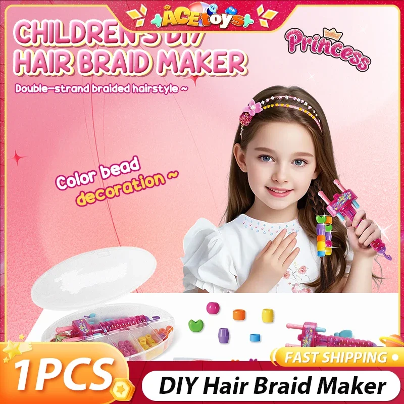 DIY Hair Braid Maker Machine Manual Bead Weaving Hair Hairdressing Decoration House Play Kids Hairpin Toys For Girls Gifts