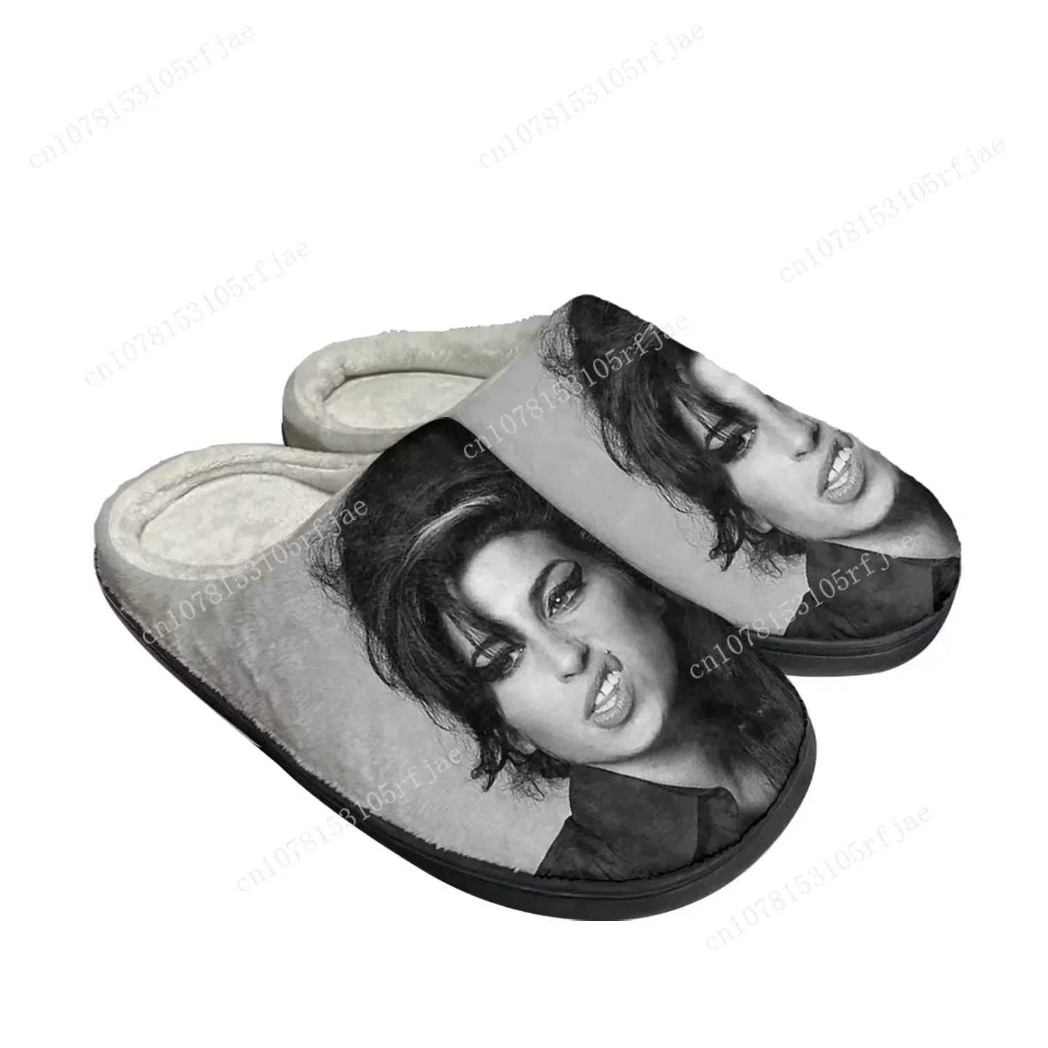 Amy Winehouse Singer Fashion Home Cotton Custom Slippers Mens Womens Sandals Plush Bedroom Casual Keep Warm Shoe Thermal Slipper