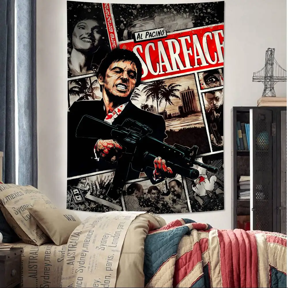 Movie Scarface Prints Hanging Bohemian Tapestry Bohemian Wall Tapestries Mandala Kawaii Room Decor