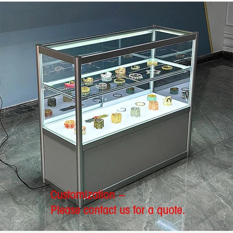 custom.Modern Half Display Stand Cabinet Tempered Glass Showcase Commercial Use Cost-Effective Furniture Jewe