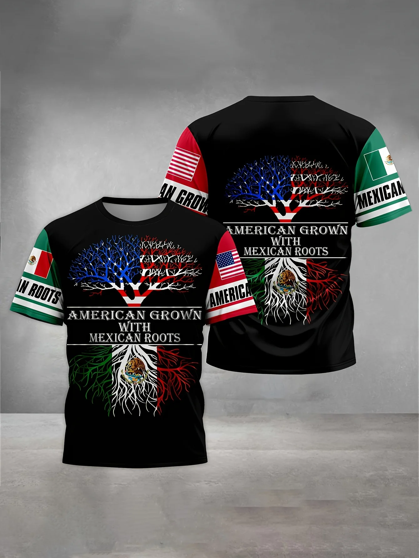 T-Shirt For Men Usa Mexico Graphic T Shirts National Flag Print Tees Short Sleeve T Shirts Outdoor Oversized Men's Clothing Tops