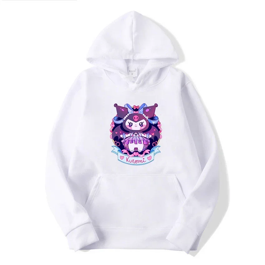 Disney Graphic Printed Male Sweatshirts Cute Sanrio Kuromi Classic Fashion Anime Comfortable Men Hoodies Trendy Autumn Winter