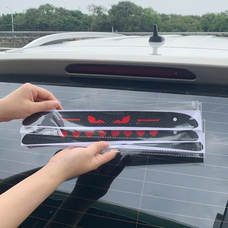 Car High Mount Stop Light Sticker Devil Eye Rear Brake Lamp Protector Film Taillight Decorative Decal Waterproof Self-adhesive