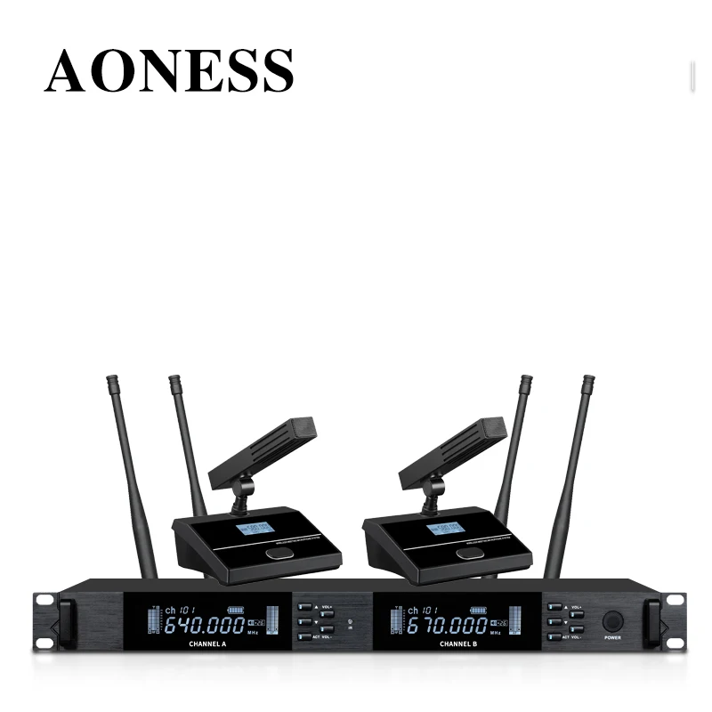 Professional Wireless Microphone  UHF Karaoke One Drag Two KTV Stage Wedding Performance Conference Microphone