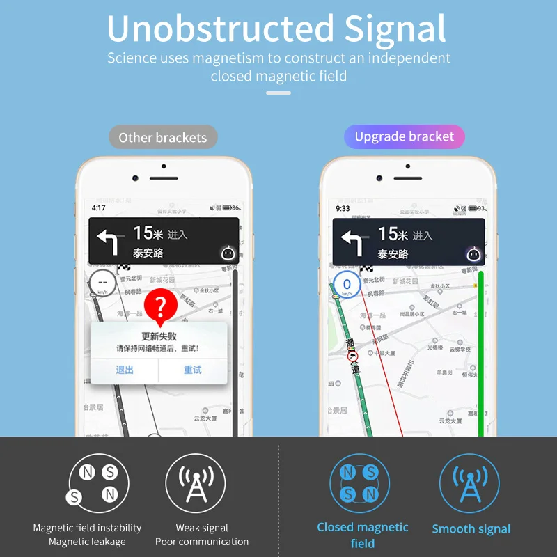 Magnetische Autohalterung für iPhone Samsung Handyhalterung Ständer Auto-Lüftungsschlitz Magnethalterung GPS-Unterstützung Auto-Handyhalterung – Detail 8