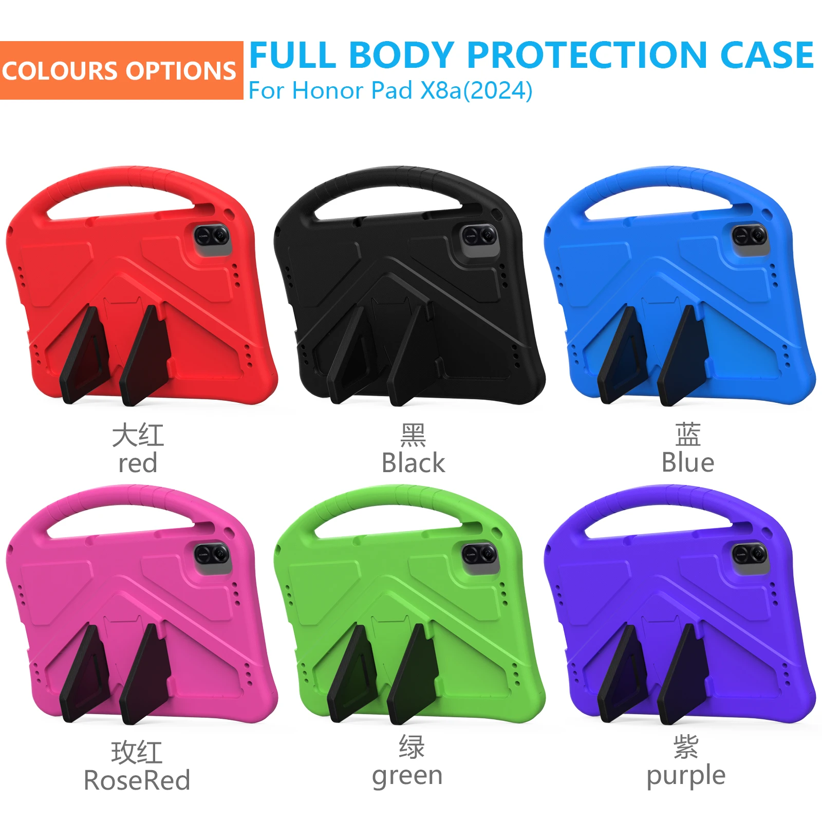 Kids Case Voor Honor Pad X8a 11 Inch 2024 Eva Shockproof Stand Cover Met Schouderriem Funda Tablet Case voor X8a Handheld Shell