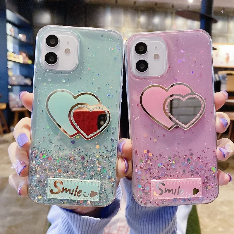 Luxury Glitter Transparent Phone Case For Vivo V29e V30 Lite Y200  Diamond Mirror Love Soft Shockproof Bumper Back Cover