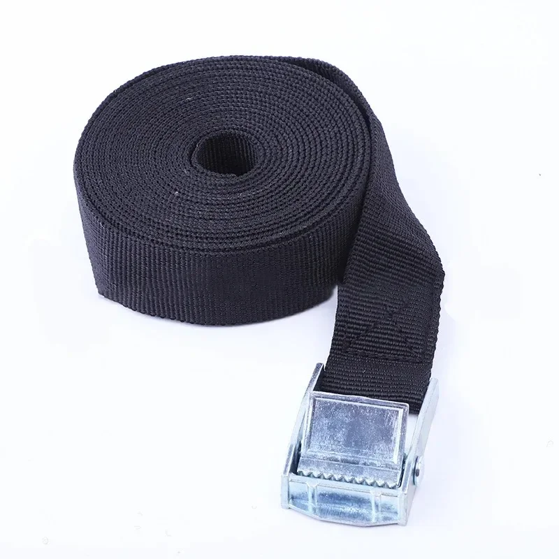 1M/2M/3M/5M Black Buckle Tie-Down Belt Cargo Straps 2.5cm Car Luggage Strap Zinc Iron Press Buckle Tie Auto Accessories 1PC