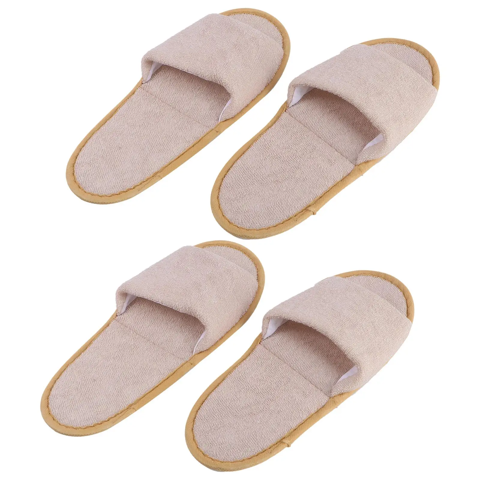 2 Pairs Outdoor Foldable Travel Slippers House for Men Towel Look Like Shoes Non-Skid