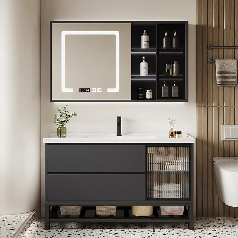 

Display Mirror Bathroom Cabinet Organizer Storage Toilet Partitions Drawers Paper Luxury Cupboard Modern Gabinete Home Furniture