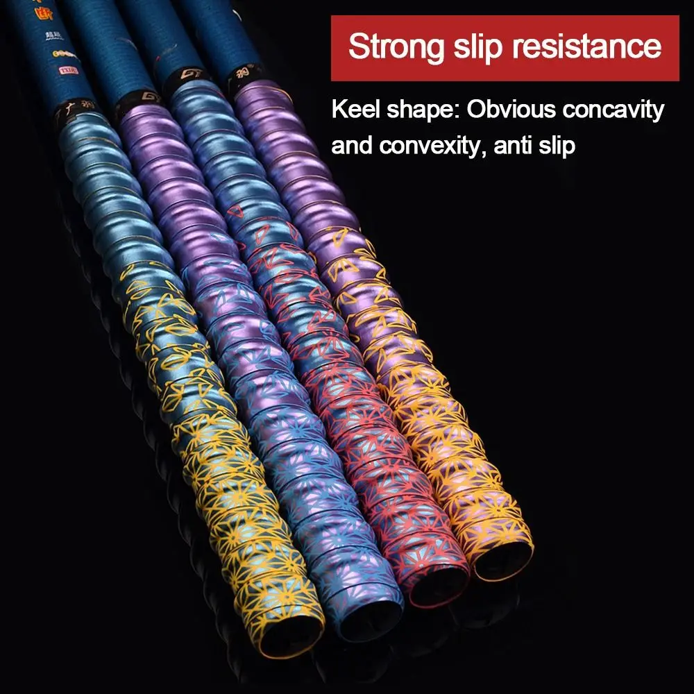 Gradient Colorful Fishing Rod Sweatband Thickened Anti Slip Racket Grip Tape Badminton Racket Grip Tape Tennis Racquet