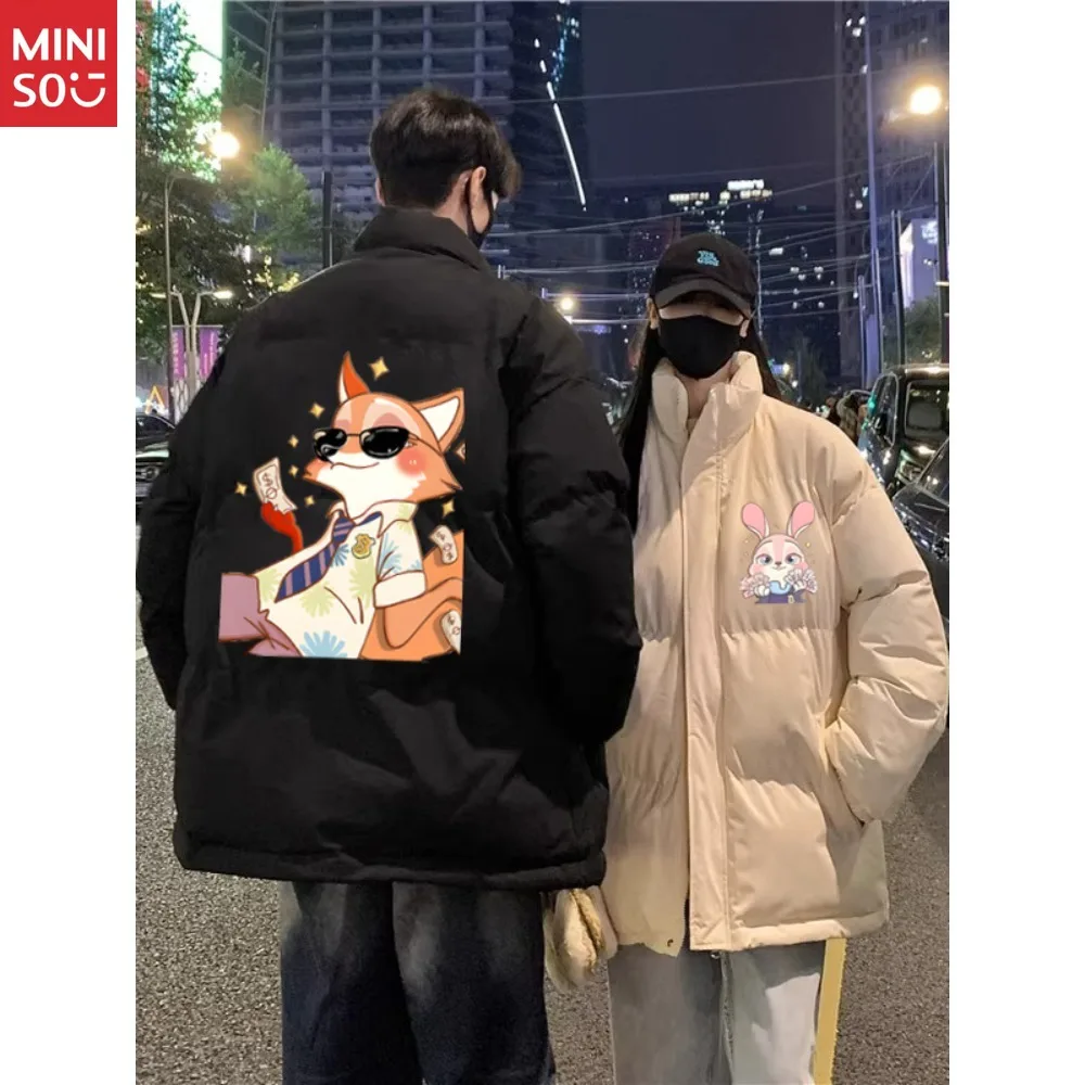 أرنب الثعلب زوجين مبطن الملابس الشتاء الرجال والنساء سترة مبطن سترة سميكة الدافئة فضفاضة كبيرة الحجم الخبز الملابس #2