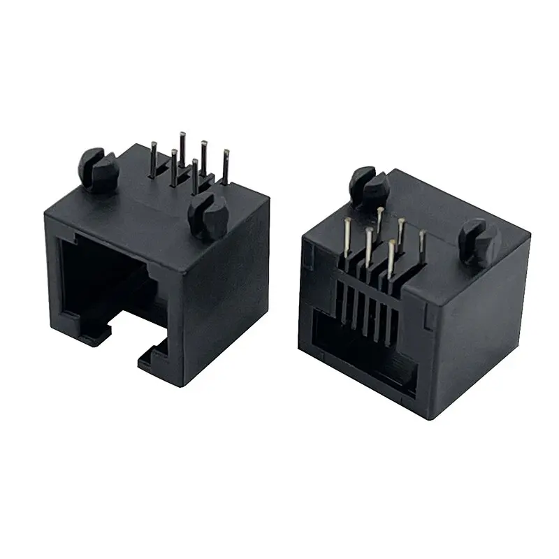 20PCS 5324 MINI RJ25 Network interface female RJ12 socket 6P6C Bending insert 90 degree horizontal with plastic foot RJ11