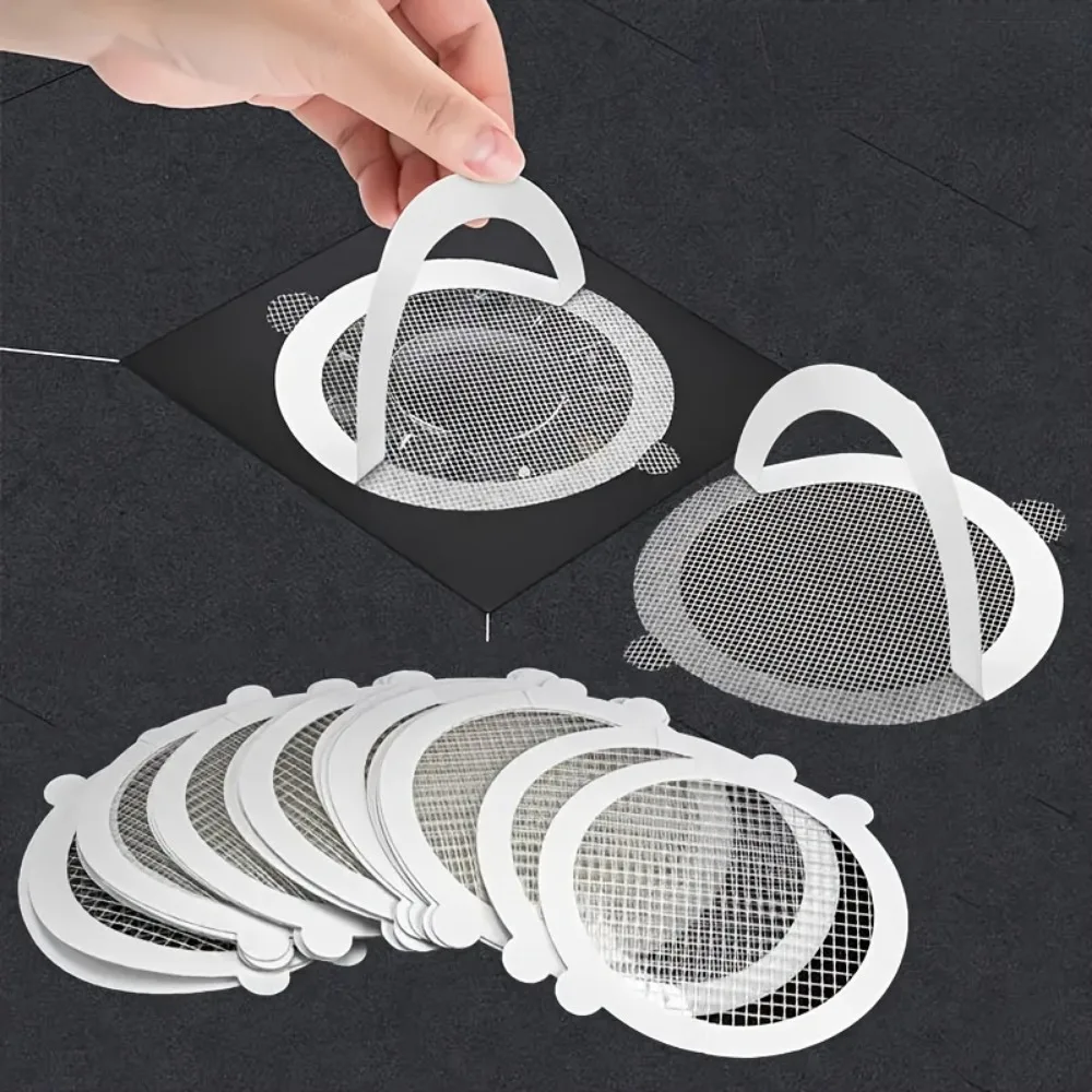 

20/40pcs Shower Drain Hair Catchers. Anti-clogging mesh filters & stickers.