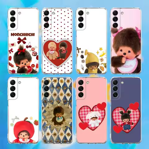 Cute M-Monchhichis Phone Case Silicone For Samsung S30,S23,21,22,20 Ultra,S20 FE lite,S10,9,PIus Note20ultra Cover Clear