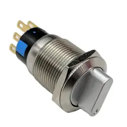 Zusen 19mm Metal Selector Knob Switch 2Positions/3Positions Self-lock IP65 (ZS19F-22X/31/S)