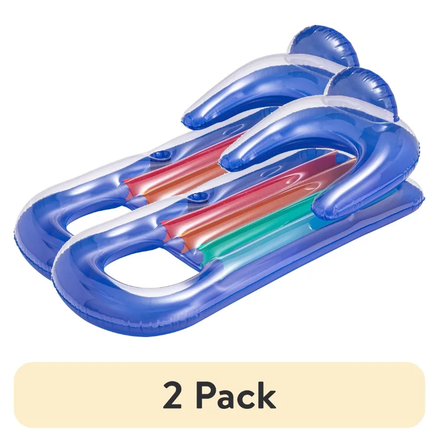 

2 pack Deluxe Lounge, Inflatable Pool Float, Blue, Age 14 and up, Unisex