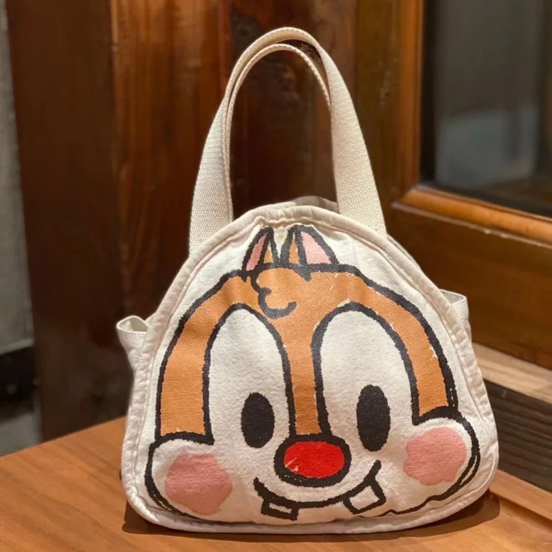 Custom  Chip 'N' Dale Canvas Bag Versatile Handbag Shoulder Bag Large Capacity Shopping Bag Lovely Bag Schoolgirl Bag