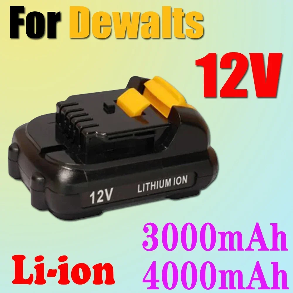 12V 3Ah DCB201 Battery for DeWalt Lithium Ion Battery DCB182 DCB120 DCB123 DCB122 Power Tools Replacement Rechargeable Batteries