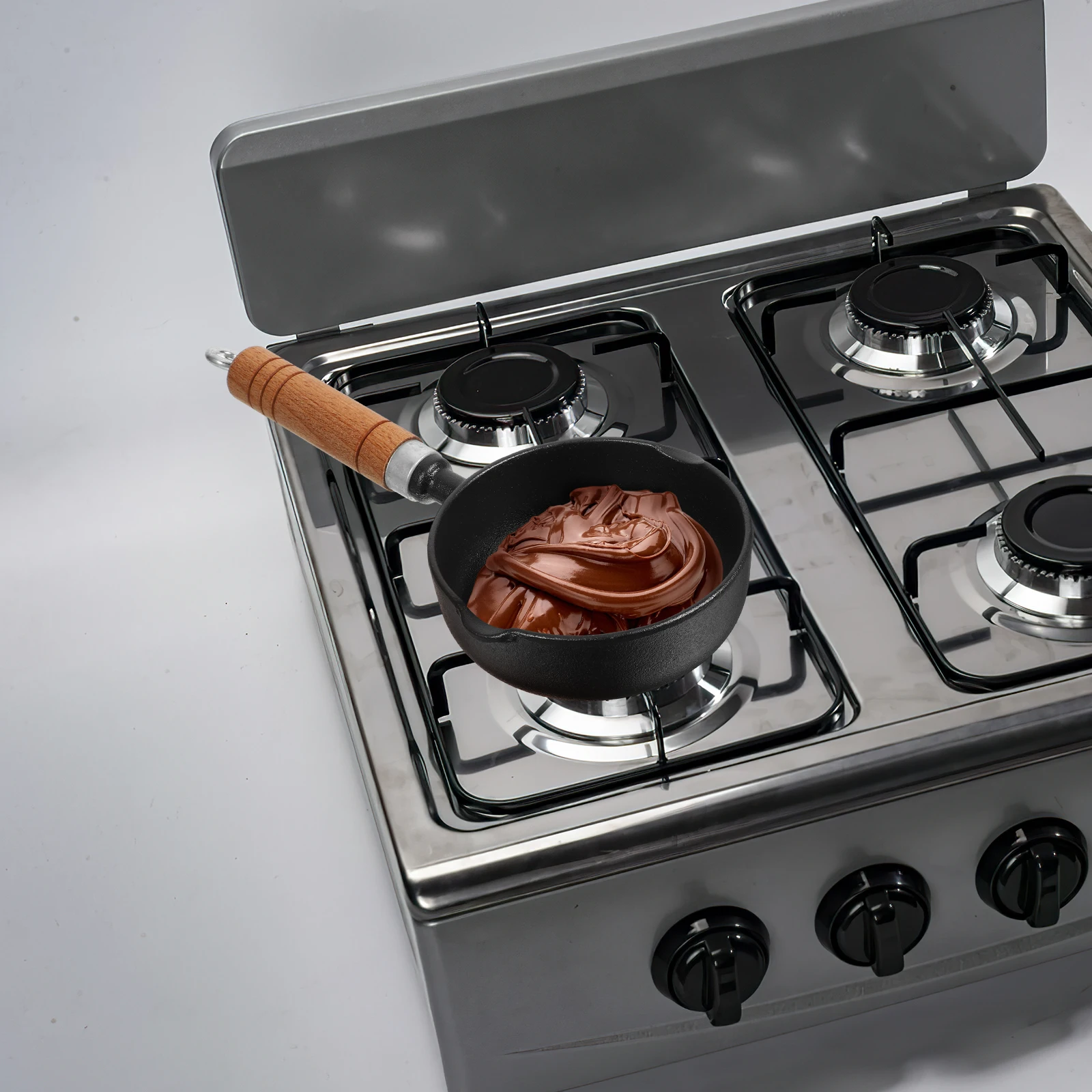 

Cast Iron Small Oil Pot 400Ml Non-Stick Mini Saucepan For Melting Butter Cheese Chocolate With Handle Spout Easy Clean Kitchen