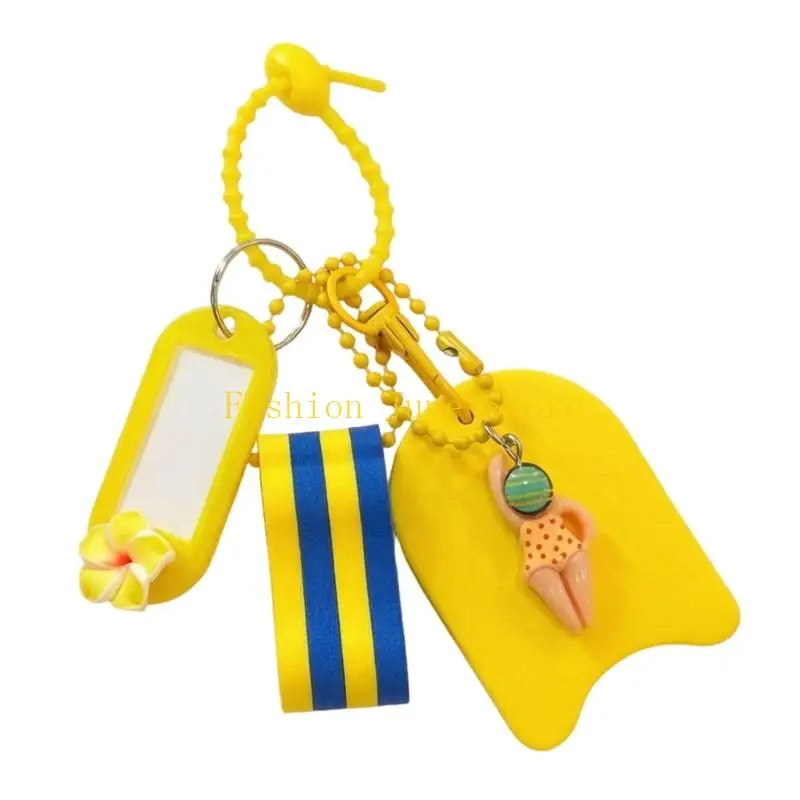 N5KA Gym And Swimming Keychain with Blank Panel for Access Number Labels