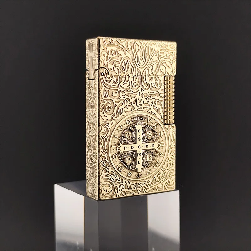 Featured pattern  Loud Sound Kerosine Lighter Side Slip Classic Steel Sound Five-sided Carved Brass Engraving Pattern