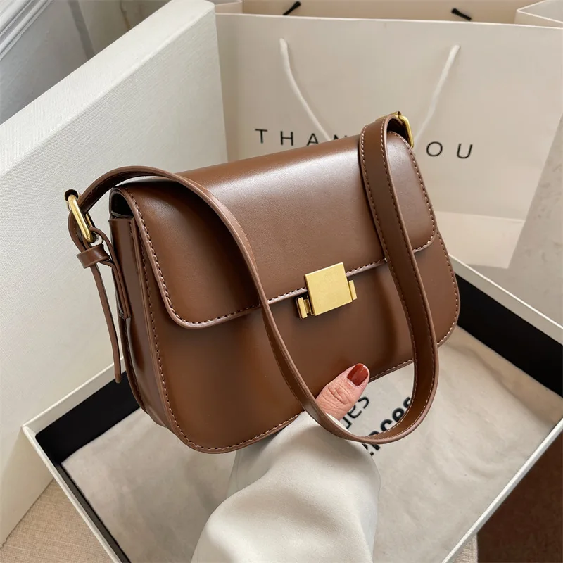 Popular Women's New Fashion Single Shoulder Crossbody Texture Small Square Bag Minimalism Bag Tofu Bag