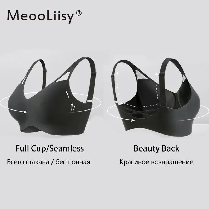 MeooLiisy 5XL Plus Size Minimizer Bras for Women Beauty Back Sports Lingerie Thin Cup No Wire Tube Top Brassiere