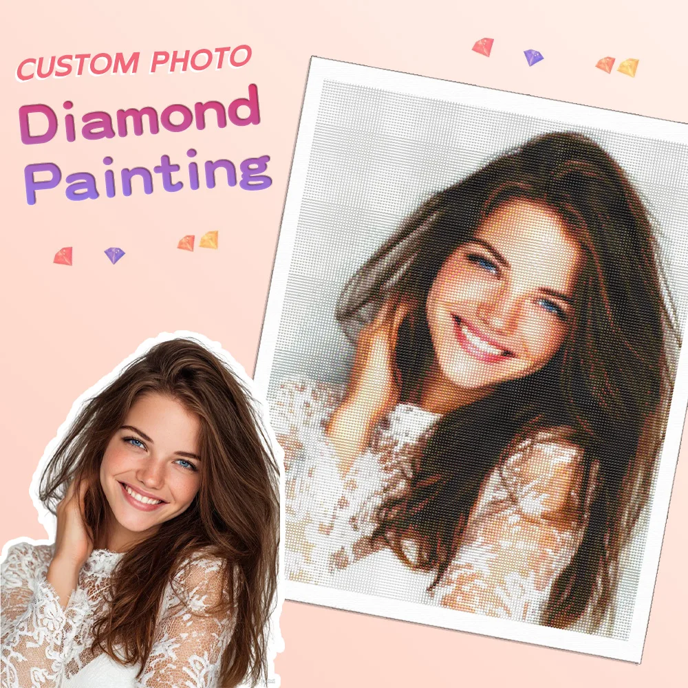 PBYN Full Kits Diamond Painting Photo Custom Mosaic Mosaic Full Square Round Drill Personal Diy Rhinestones Home Decor