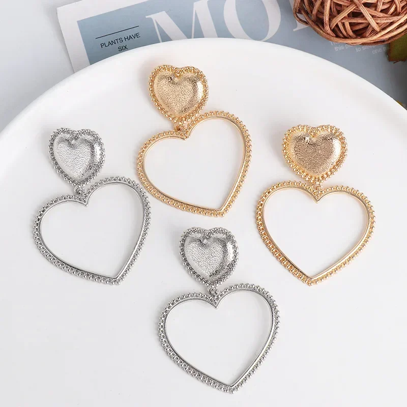 

2023 Hollow Heart Drop Earrings For Women Girls Bohemian Statement Long Jewelry Female Gifts