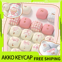 Akko Keyboard Keycap Pbt Sublimation MOG 139keys Ergonomics  Gaming Customized Cute  Accessories For Desktop Office Girls Gifts