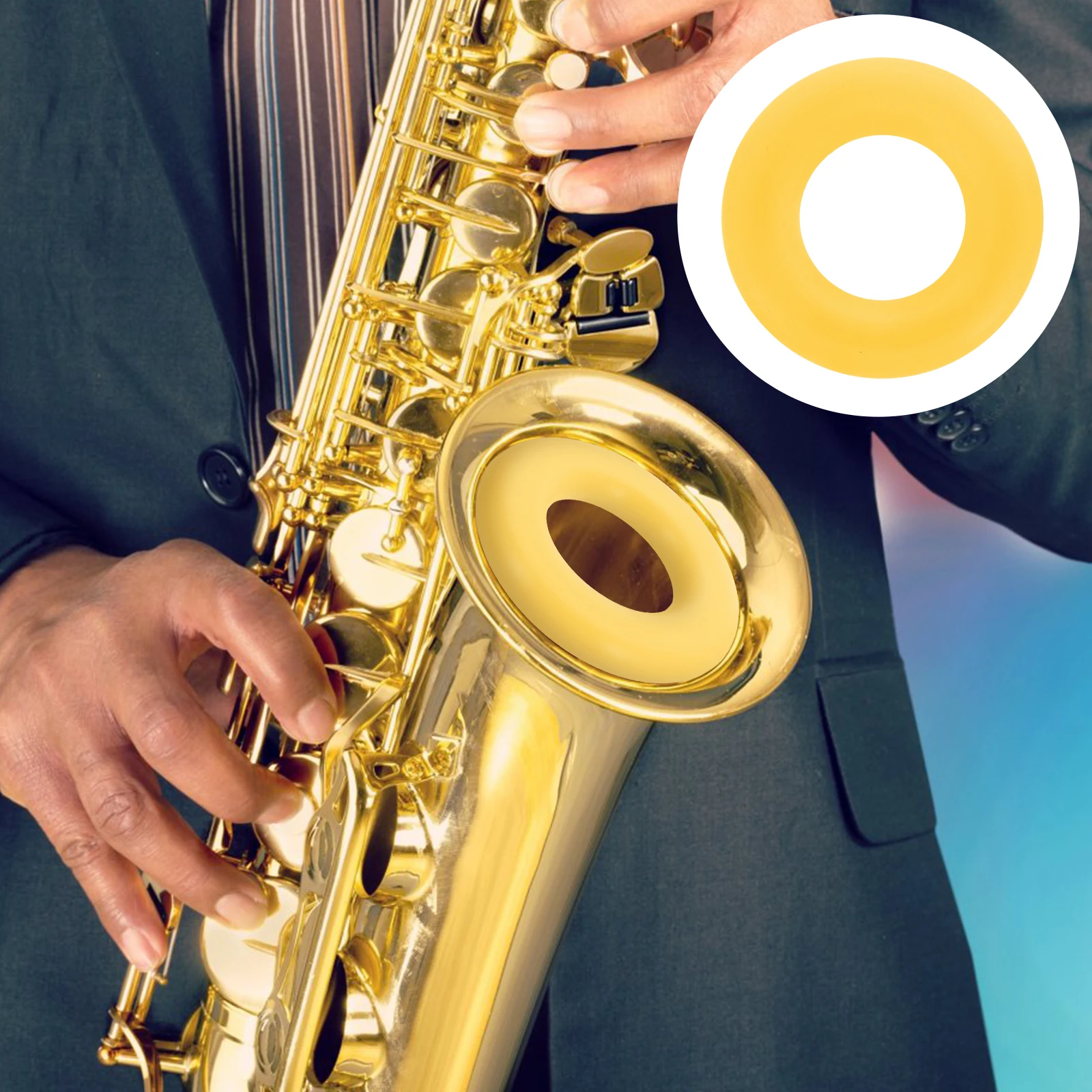 

Silicone Tenor Saxophone Mute Professional Sound Reducer Noise Cancelling Sax Accessory Efficient Practice Tool