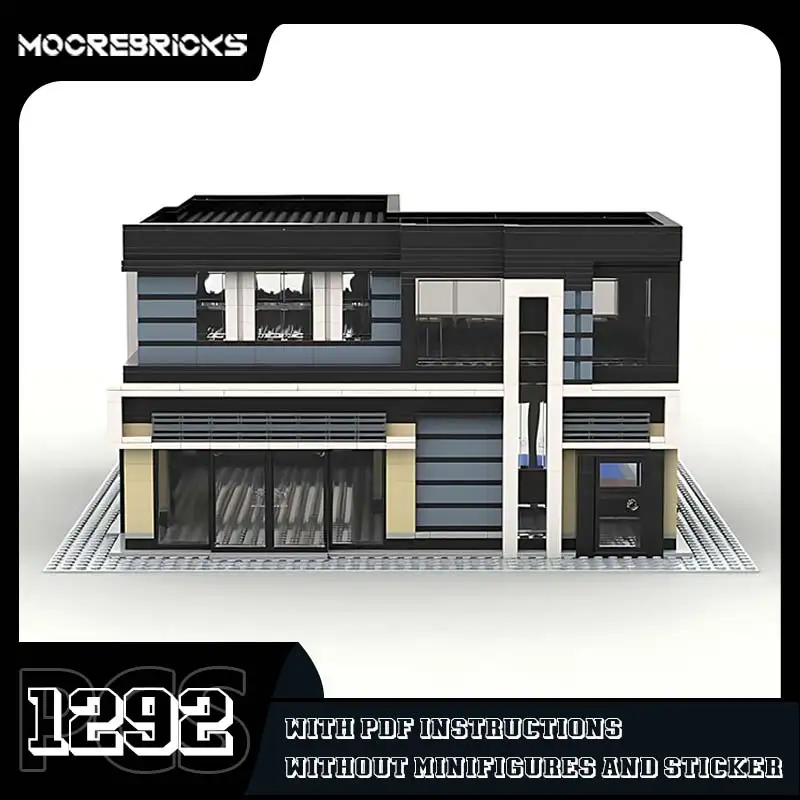 MOC-96732 Modern House Building Block Landscape Architecture Model High-tech Bricks Creative Expert Toy Children's Birthday Gift