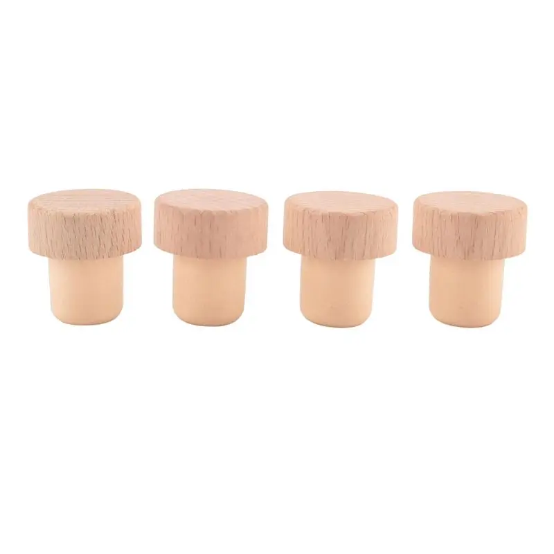 BMBY-96Pc Wine Bottle Corks T Shaped Cork Plugs For Wine Cork Wine Stopper Reusable Wine Corks Wooden And Rubber Wine Stopper