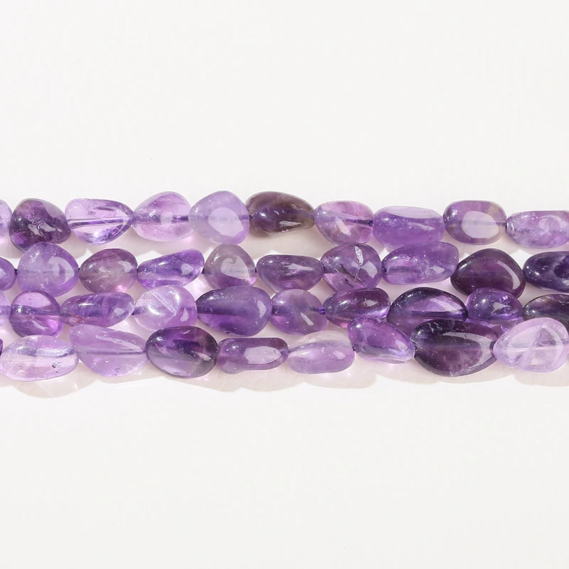 6-8mm Natural Stone Amethyst Irregular Beads Loose Spacer Nuggest Minerals Bead for Jewelry Making Diy Necklace Bracelet 15 Inch