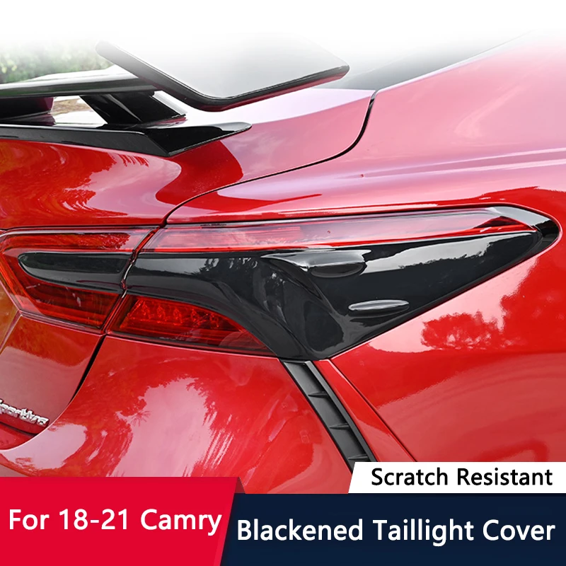 

QHCP Car Tail Light Shade Cover Taillight Trim Tail Lamp Hood Acrylic Smoke Black For Toyota Camry 2018-2023 Exterior Accessory