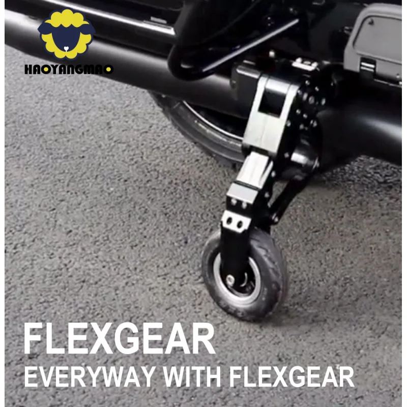 HYMOTO Chrome Motorcycle Landing Auxiliary Parking Bracket Start with Flex Gear New Condition Specifically Designed for HD Touri
