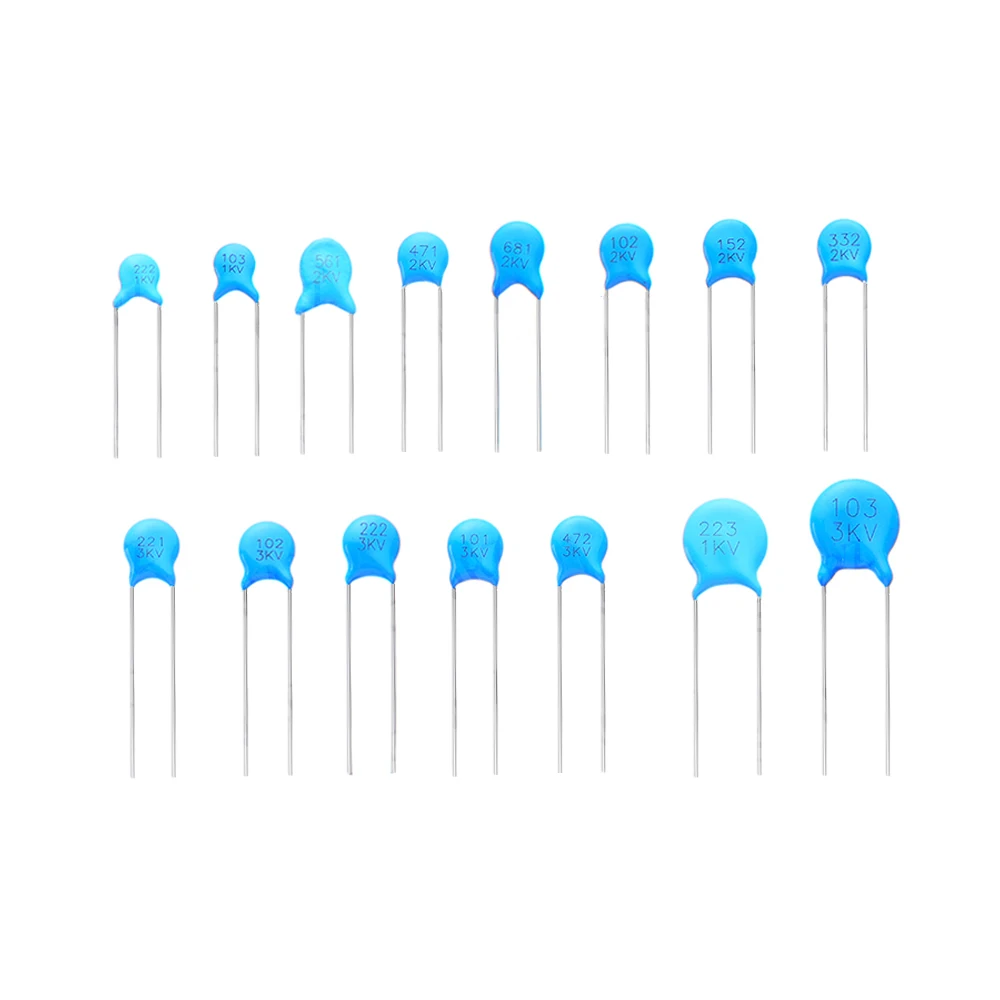 20PCS High Voltage Ceramic Disc Capacitor 1KV 2KV 3KV Radial Lead Multiple Capacitance Options  1KV 2KV 3KV  Ceramic Disc 
