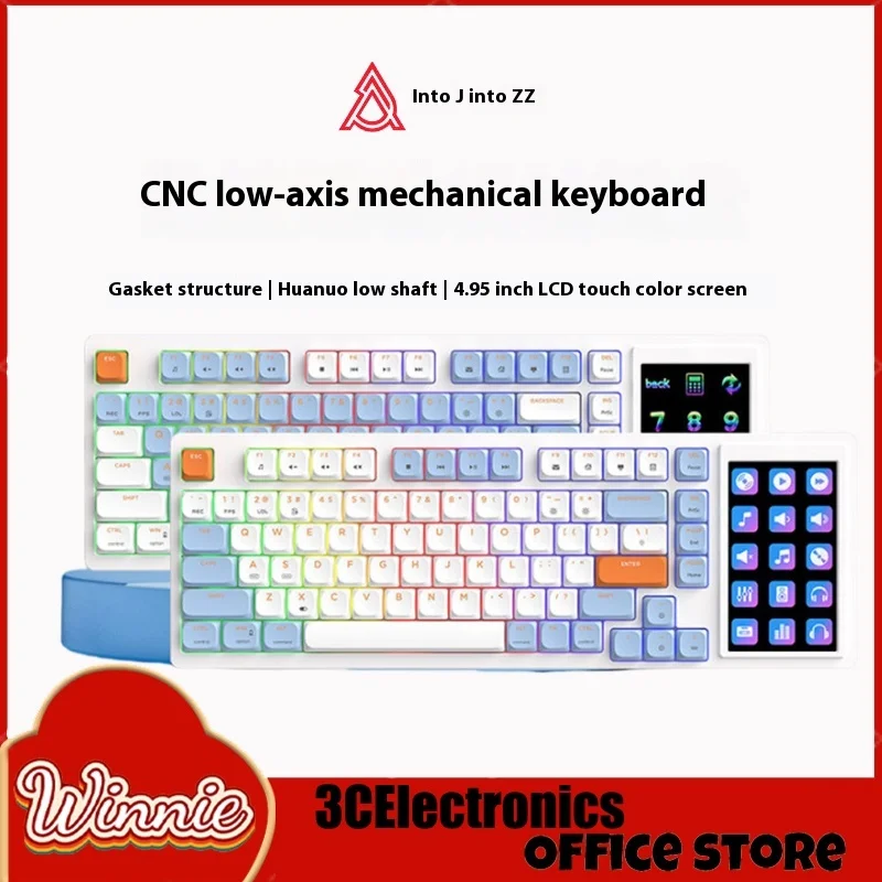 

Ajazz Akp815 Wired Mechanical Keyboard Rgb Light 81 Key Touch Screen Visual Programming Custom Driver Peripherals Game Office ﻿