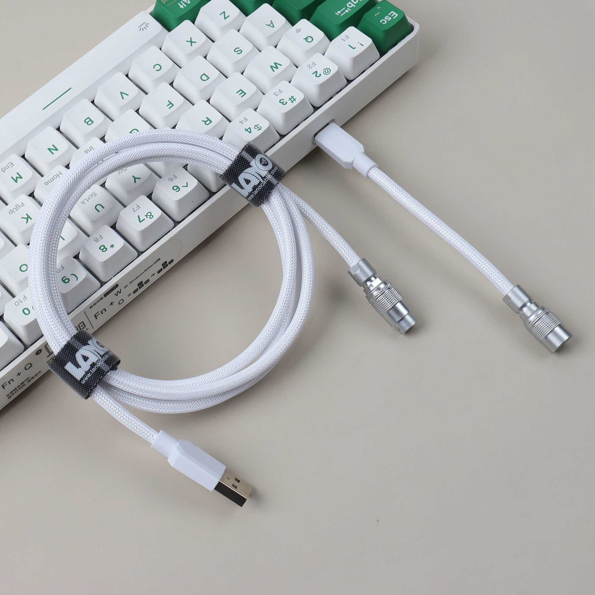 LANOPINK red Mini Xlr/YC8 aviator detachable connector Type-C to USB keyboard cable for Mechanical Gaming Keyboard Accessori