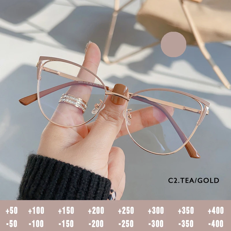 O-Q CLUB Cat Eye Lesebrille mit Glaslinsen zum Lesen von Brillengestellen Lunettes De Lecture Lunette Pour Femme Original Men 4
