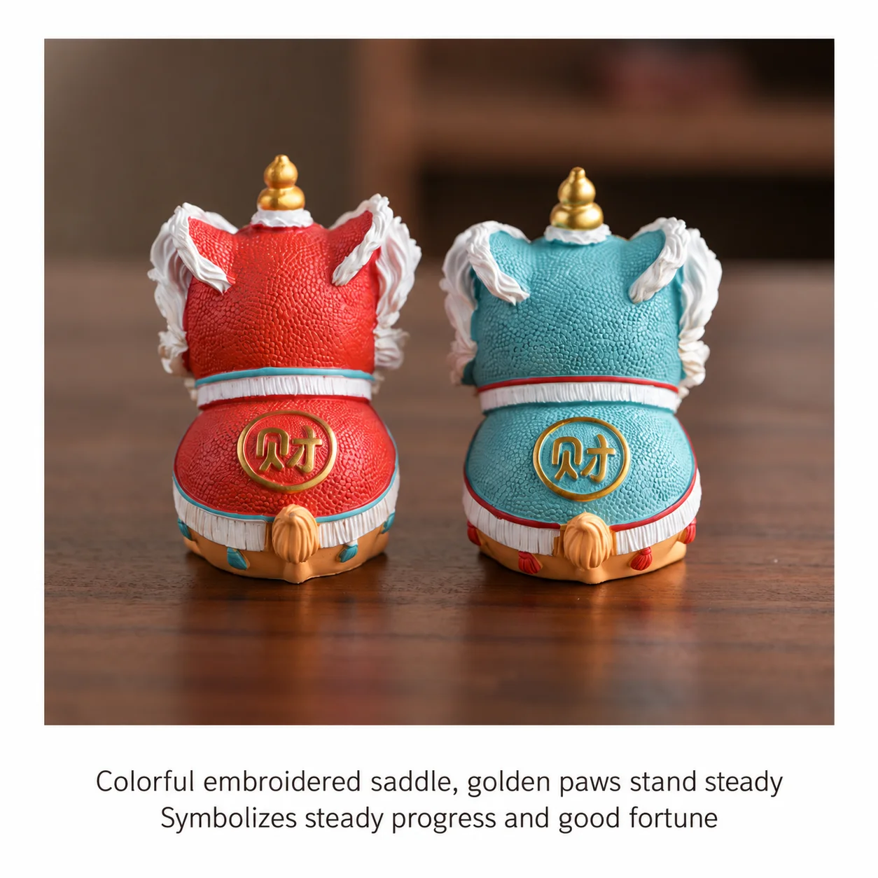 Awakening Lion Decorative Ornament Non Toxic Resin Lion Dance Figurine Cute Lion Dance Miniature Palm Sized For Gift Living Room