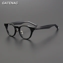 Japan Luxury Acetate Glasses Frame Men Vintage Round Prescription Myopia Eyeglasses Frame Women Retro Brand Designer Eyewear