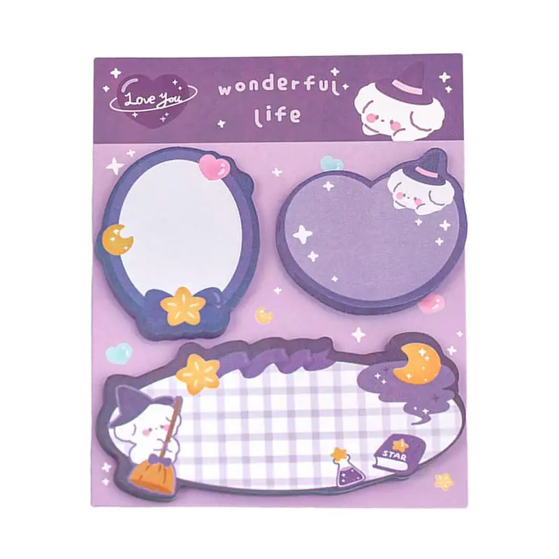 بطانات ملاحظات لاصقة على شكل حيوانات كرتونية مزخرفة ، ملاحظات لاصقة لطيفة ، علامات صفحة المفكرة ، مستلزمات علامة تبويب ملونة