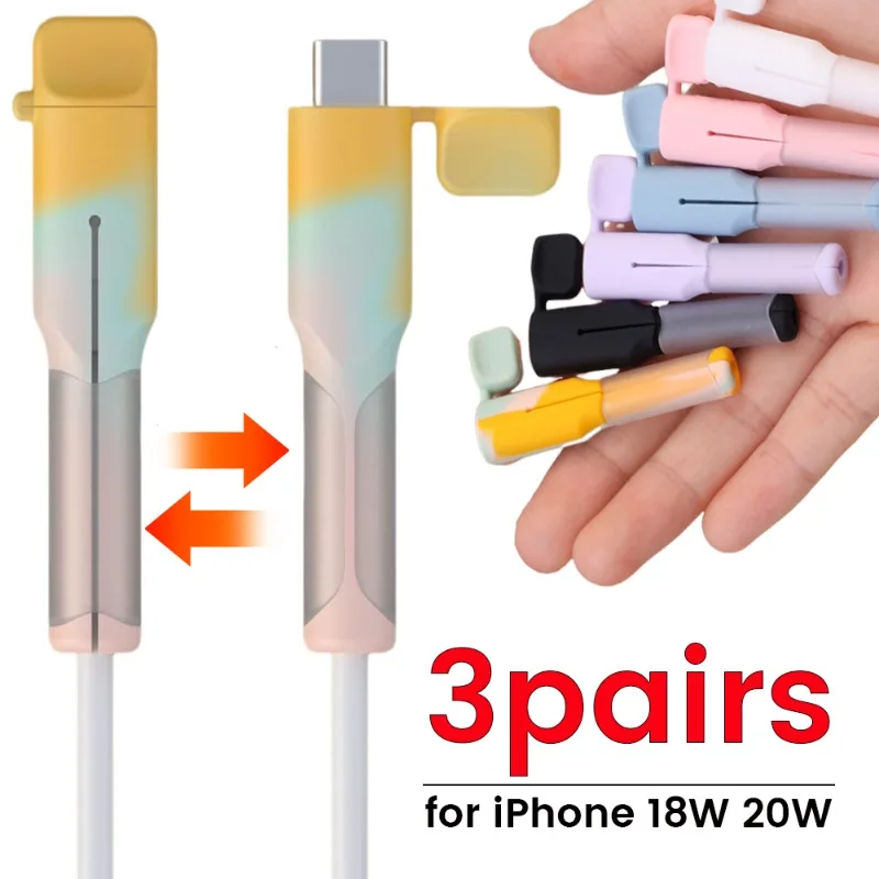 Soft Silicone Charger Cable Winder Data Cord Protector Saver Sleeve for Apple IPhone15 Pro Max 18W 20W Cables Protective Shell